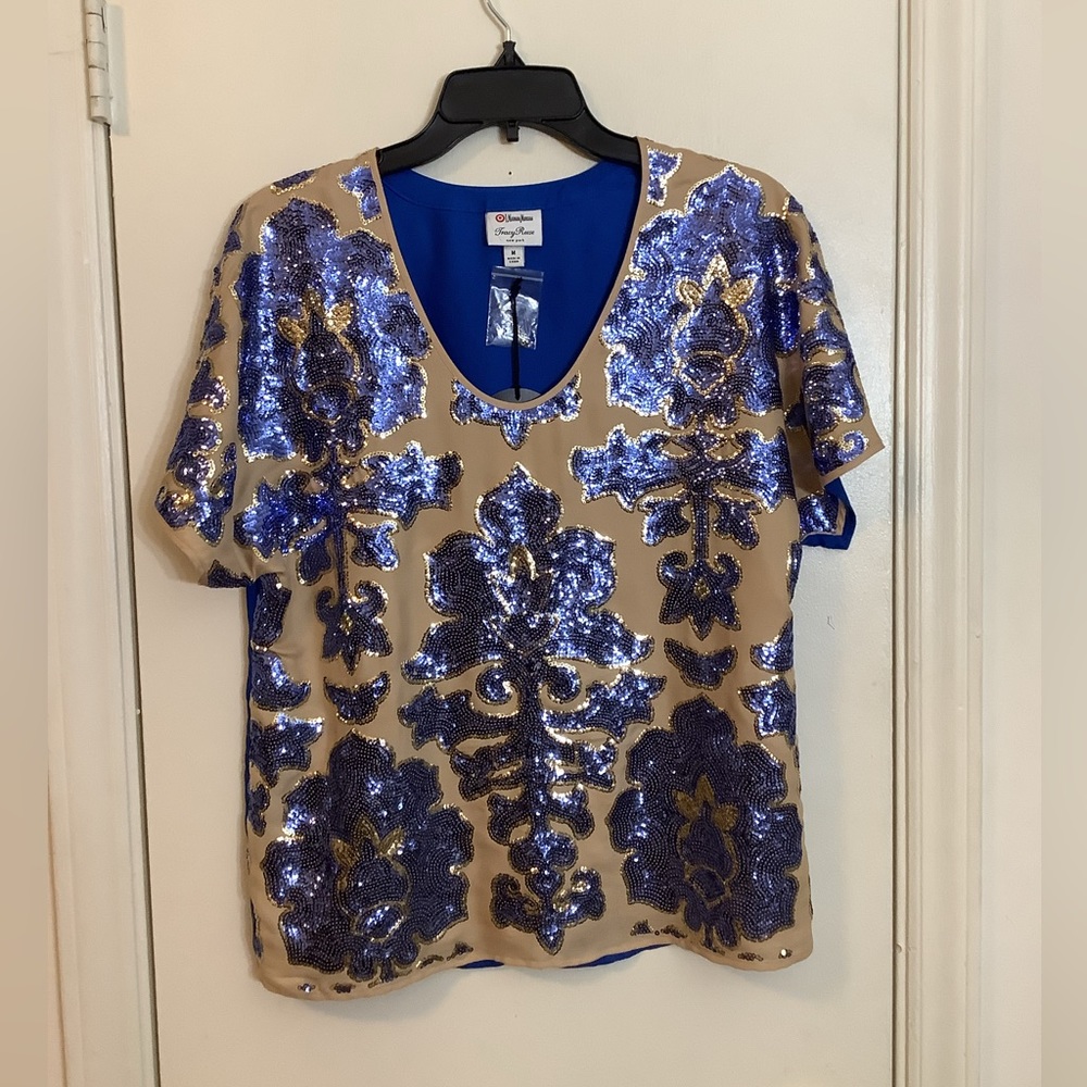 Womens Neiman Marcus Tracy Reese New York sequined blouse-size M-NWT